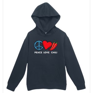 Peace Love Chili Peppers Red Hot Spicy Pepper Eat Mexican Urban Pullover Hoodie