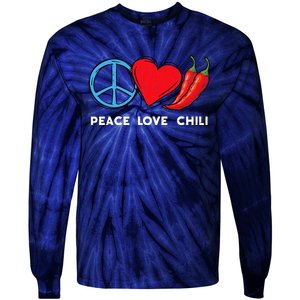 Peace Love Chili Peppers Red Hot Spicy Pepper Eat Mexican Tie-Dye Long Sleeve Shirt