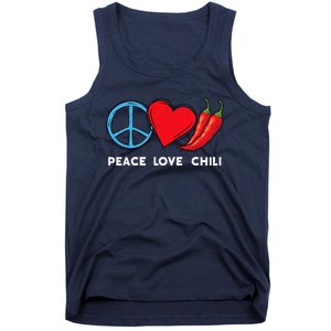 Peace Love Chili Peppers Red Hot Spicy Pepper Eat Mexican Tank Top