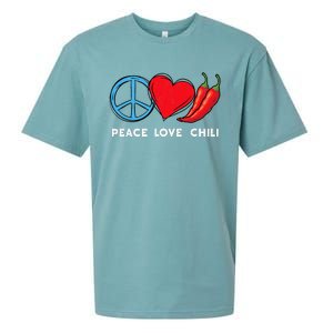 Peace Love Chili Peppers Red Hot Spicy Pepper Eat Mexican Sueded Cloud Jersey T-Shirt