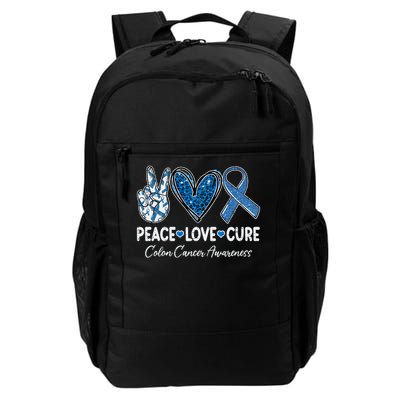 Peace Love Cure Colorectal Colon Cancer Awareness Support Backpack