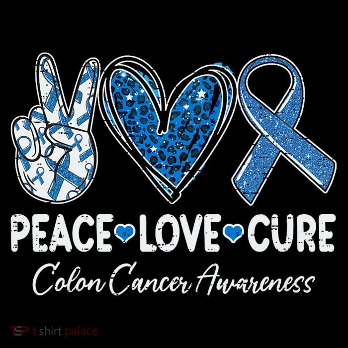 Peace Love Cure Colorectal Colon Cancer Awareness Support Flatbill Hat