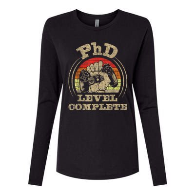 Phd Level Complete Phd Graduate Ph.d. Graduation Doctorate Womens Cotton Relaxed Long Sleeve T-Shirt