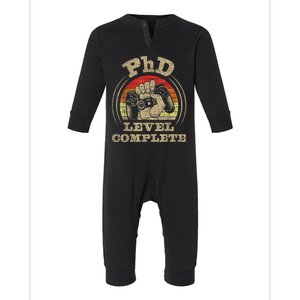 Phd Level Complete Phd Graduate Ph.d. Graduation Doctorate Infant Fleece One Piece