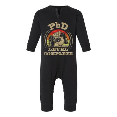 Phd Level Complete Phd Graduate Ph.d. Graduation Doctorate Infant Fleece One Piece