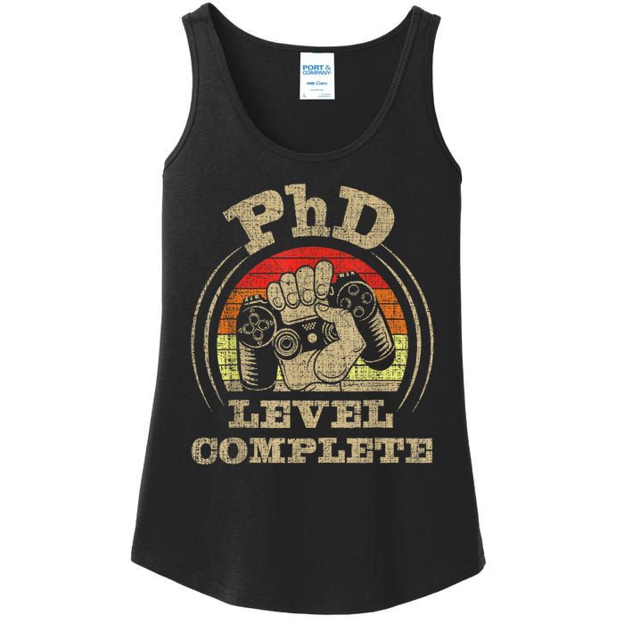 Phd Level Complete Phd Graduate Ph.d. Graduation Doctorate Ladies Essential Tank