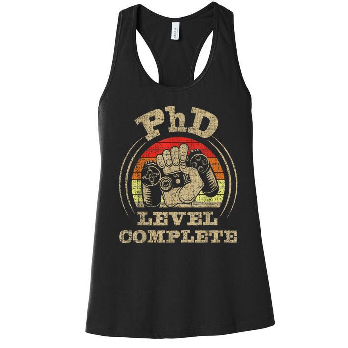 Phd Level Complete Phd Graduate Ph.d. Graduation Doctorate Women's Racerback Tank