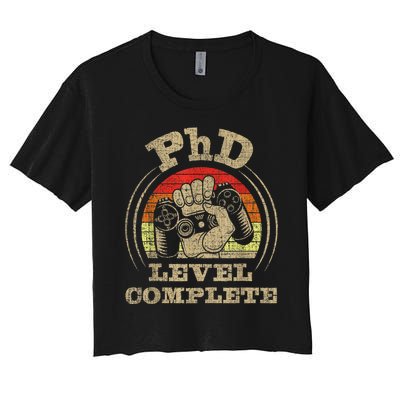 Phd Level Complete Phd Graduate Ph.d. Graduation Doctorate Women's Crop Top Tee