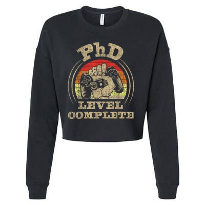 Phd Level Complete Phd Graduate Ph.d. Graduation Doctorate Cropped Pullover Crew