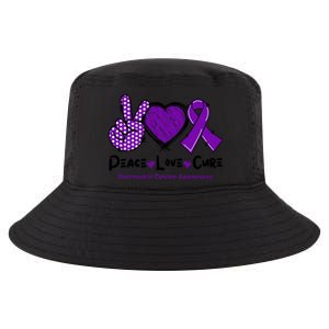 Peace Love Cure Pancreatic Cancer Awareness Purple Ribbon Cool Gift Cool Comfort Performance Bucket Hat