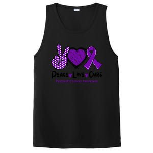 Peace Love Cure Pancreatic Cancer Awareness Purple Ribbon Cool Gift PosiCharge Competitor Tank