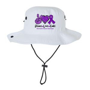 Peace Love Cure Pancreatic Cancer Awareness Purple Ribbon Cool Gift Legacy Cool Fit Booney Bucket Hat