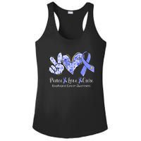 Peace Love Cure Periwinkle Ribbon Esophageal Cancer Ladies PosiCharge Competitor Racerback Tank