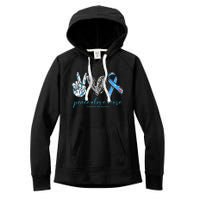 Peace Love Cure Diabetes Awareness Women's Fleece Hoodie