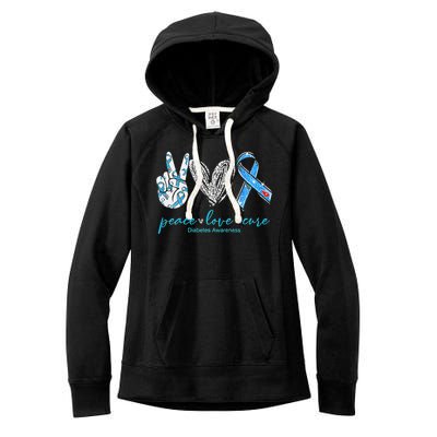 Peace Love Cure Diabetes Awareness Women's Fleece Hoodie