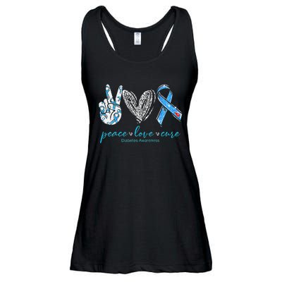 Peace Love Cure Diabetes Awareness Ladies Essential Flowy Tank