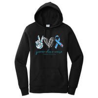 Peace Love Cure Diabetes Awareness Women's Pullover Hoodie