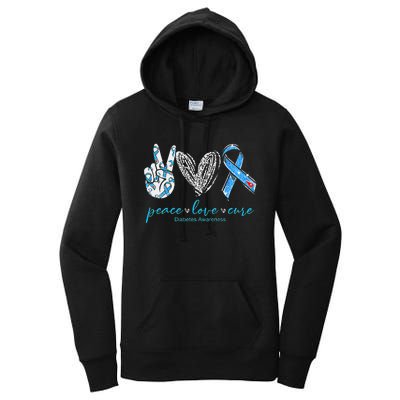 Peace Love Cure Diabetes Awareness Women's Pullover Hoodie