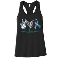 Peace Love Cure Diabetes Awareness Women's Racerback Tank