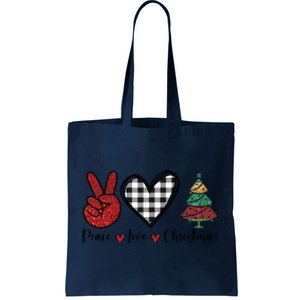 Peace Love Christmas Tote Bag