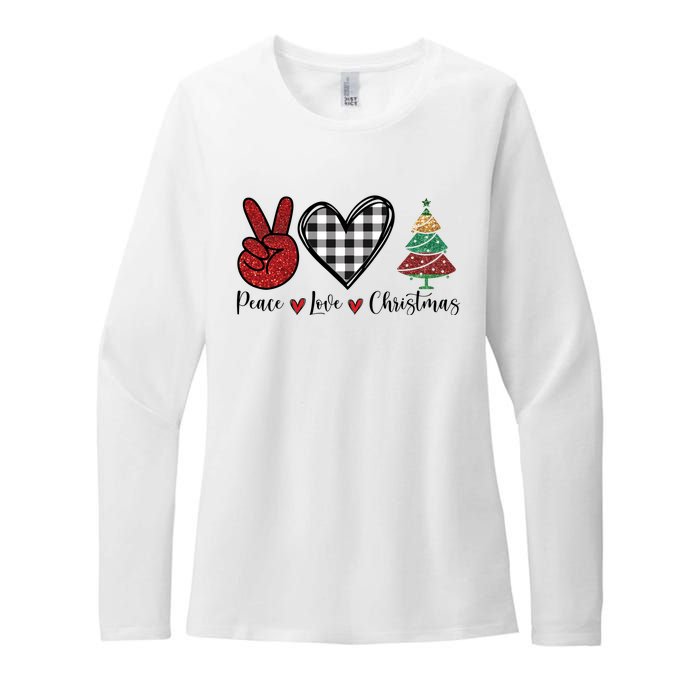 Peace Love Christmas Womens CVC Long Sleeve Shirt