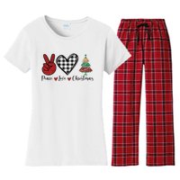 Peace Love Christmas Women's Flannel Pajama Set