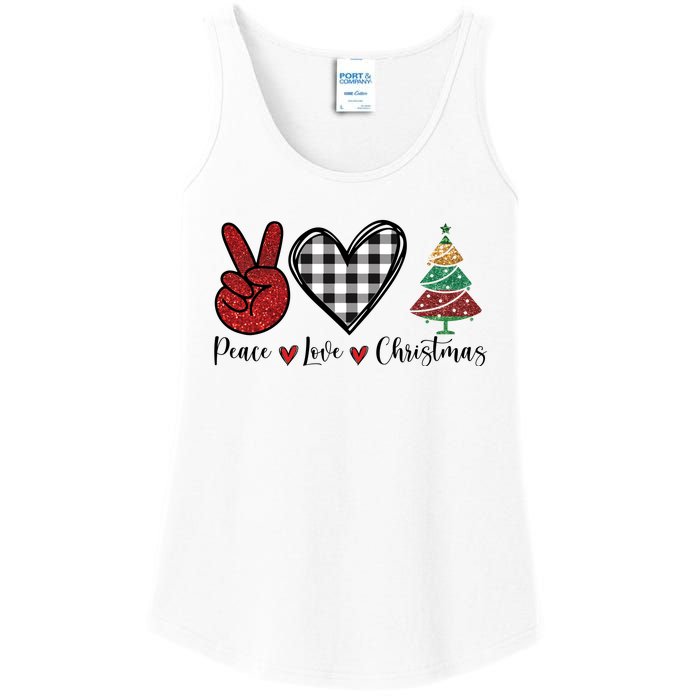 Peace Love Christmas Ladies Essential Tank