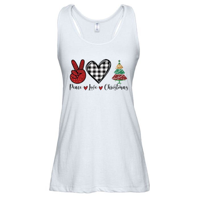 Peace Love Christmas Ladies Essential Flowy Tank