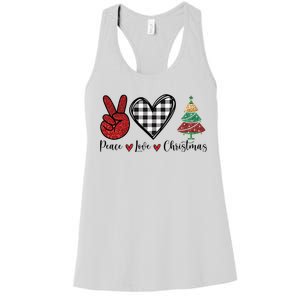 Peace Love Christmas Women's Racerback Tank