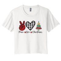 Peace Love Christmas Women's Crop Top Tee