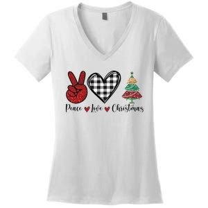 Peace Love Christmas Women's V-Neck T-Shirt