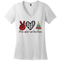 Peace Love Christmas Women's V-Neck T-Shirt