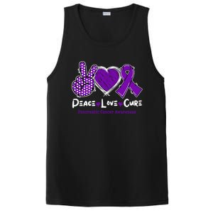 Peace Love Cure Pancreatic Cancer Awareness Purple Ribbon Cute Gift PosiCharge Competitor Tank