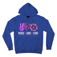 Peace Love Cure Pancreatic Cancer Awareness Purple Sunflower Cute Gift Hoodie