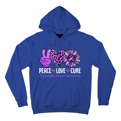 Peace Love Cure Pancreatic Cancer Awareness Purple Sunflower Cute Gift Hoodie