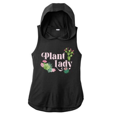 Plant Lady Cute Floral Ladies PosiCharge Tri-Blend Wicking Draft Hoodie Tank