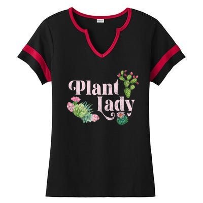 Plant Lady Cute Floral Ladies Halftime Notch Neck Tee