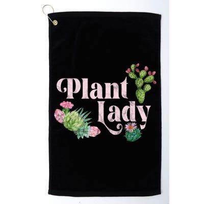 Plant Lady Cute Floral Platinum Collection Golf Towel