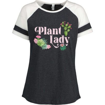 Plant Lady Cute Floral Enza Ladies Jersey Colorblock Tee