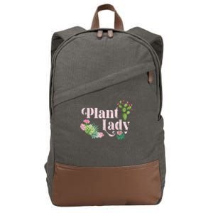 Plant Lady Cute Floral Cotton Canvas Backpack