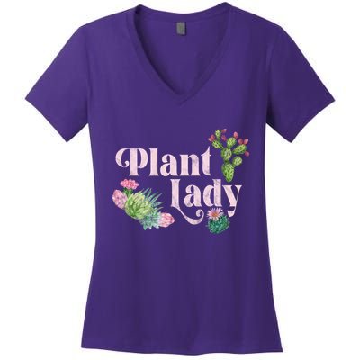 Plant Lady Cute Floral Women's V-Neck T-Shirt