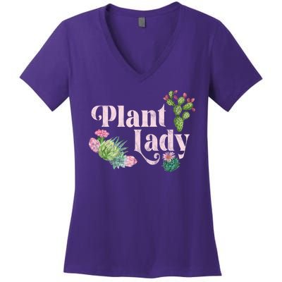 Plant Lady Cute Floral Women's V-Neck T-Shirt