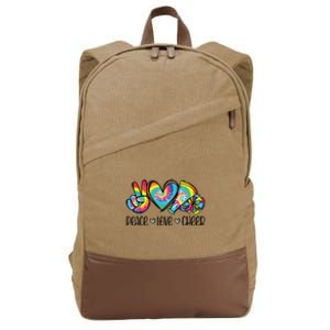 Peace Love Cheer Tie Dye Cheerleading Cheerleader Gift Cotton Canvas Backpack