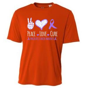 Peace Love Cure Pancreatic Cancer Awareness Ribbon Pink Gift Cooling Performance Crew T-Shirt