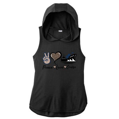 Peace Love Cruise Ladies PosiCharge Tri-Blend Wicking Draft Hoodie Tank