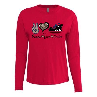 Peace Love Cruise Womens Cotton Relaxed Long Sleeve T-Shirt