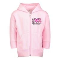 Peace Love Cure Breast Cancer Awareness Pink Ribbon Tie Dye Toddler Zip Fleece Hoodie