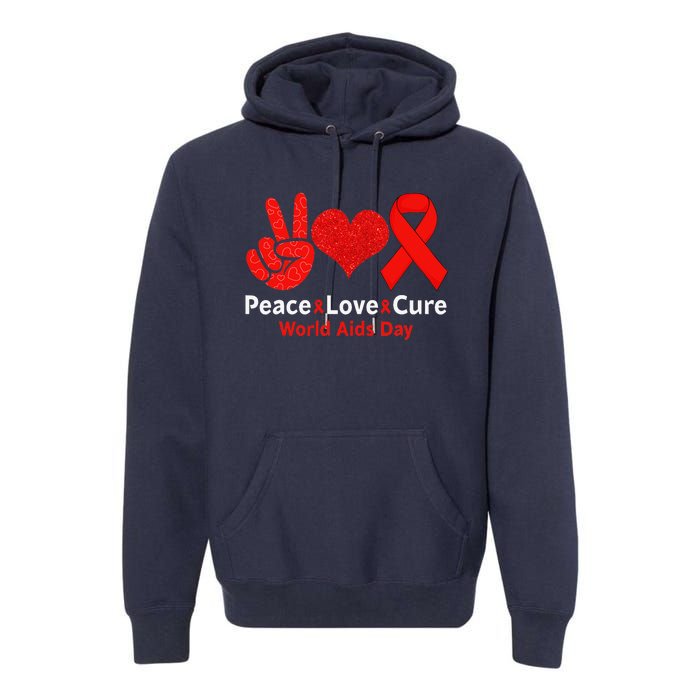 Peace Love Cure Red Ribbon Survivor Week Premium Hoodie