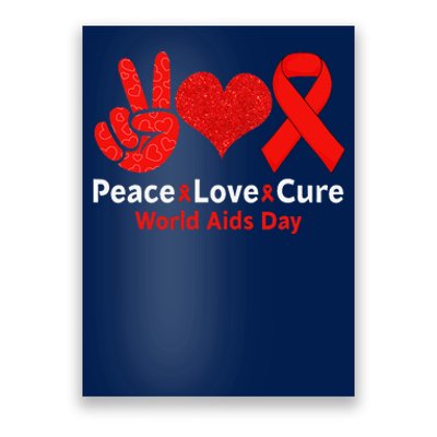 Peace Love Cure Red Ribbon Survivor Week Poster