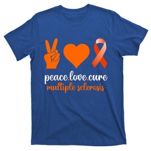 Peace Love Cure Multiple Sclerosis Awareness Family Warrior Meaningful Gift T-Shirt